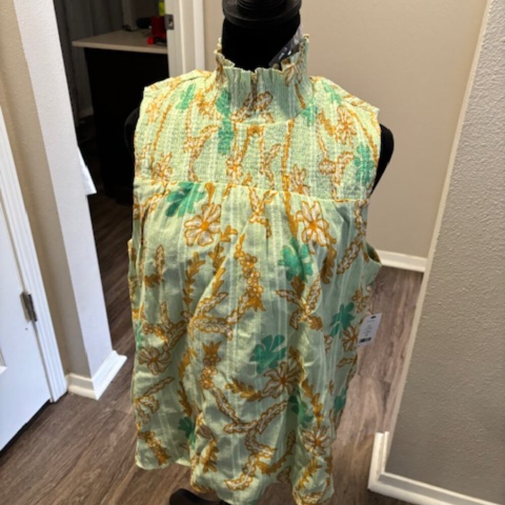 Joie NWT Mika Pastel Green Multi Print Sleeveless Top XL - Picture 2 of 8